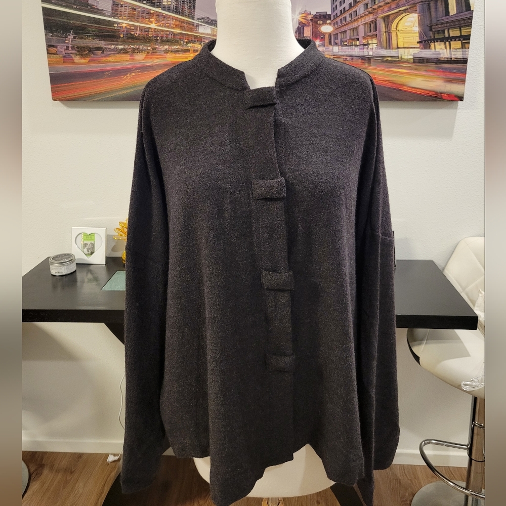 Eileen Fisher Wool Lightweight Sweater/Jacket 1X